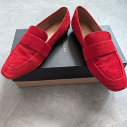 Red Suede Flats Size 7M