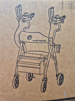 Rollator walker with seat