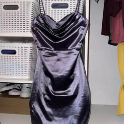 Purple Satin Dress 
