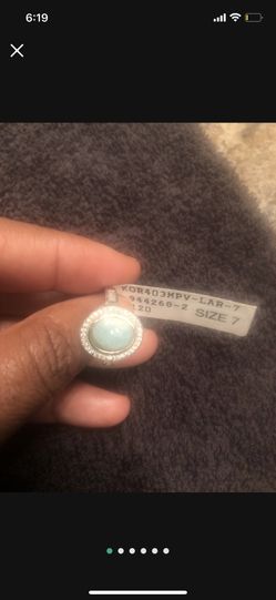 925 Sterling Silver Ring Dominican Gem Stone. Larimar