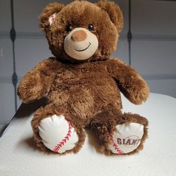 Build A Bear San Francisco Giants SF Baseball Plush MLB 15" Brown Teddy