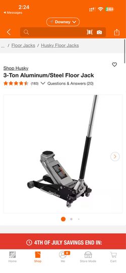 Husky 3-Ton Aluminum/Steel Floor Jack