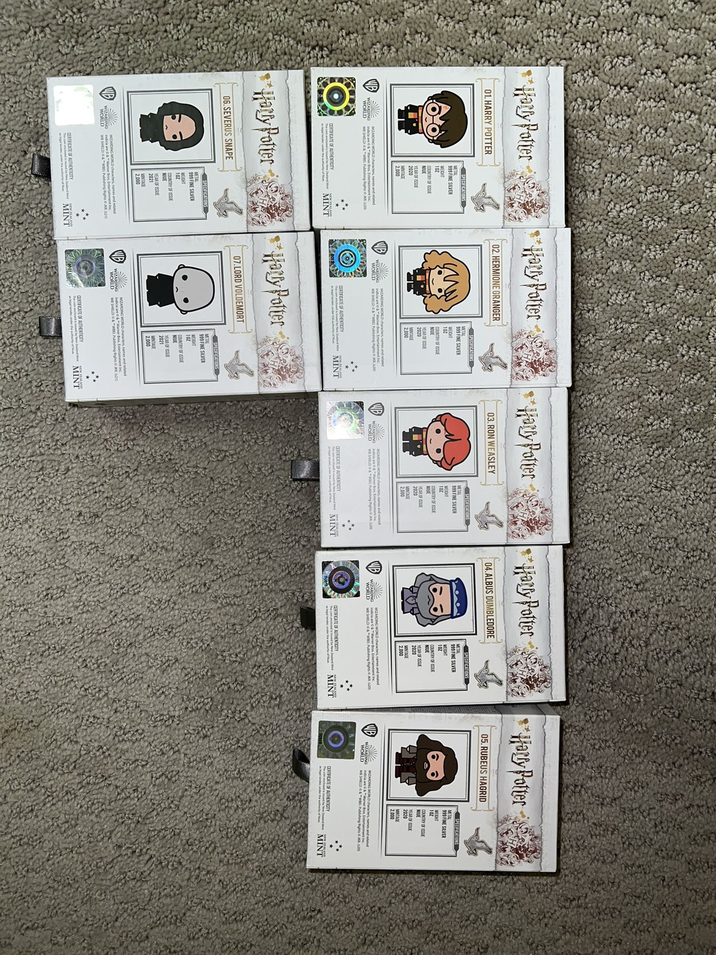 New Zealand mint limited mint 1oz silver Harry Potter Chibi coins