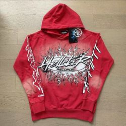 Red And white Hellstar Hoodie