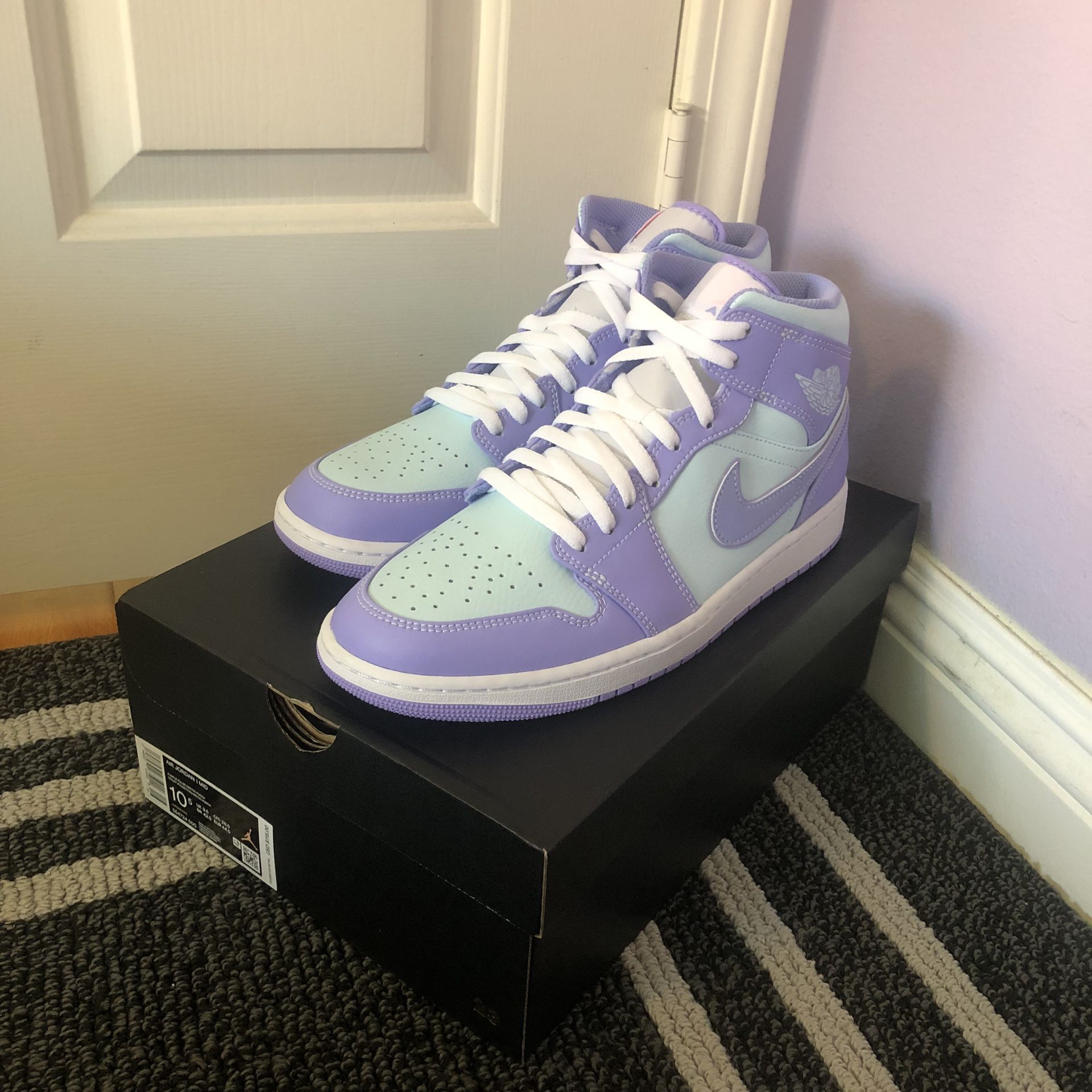 Brand New Air Jordan 1 Mid Purple Aqua Size 10 5 For Sale In San Gabriel Ca Offerup