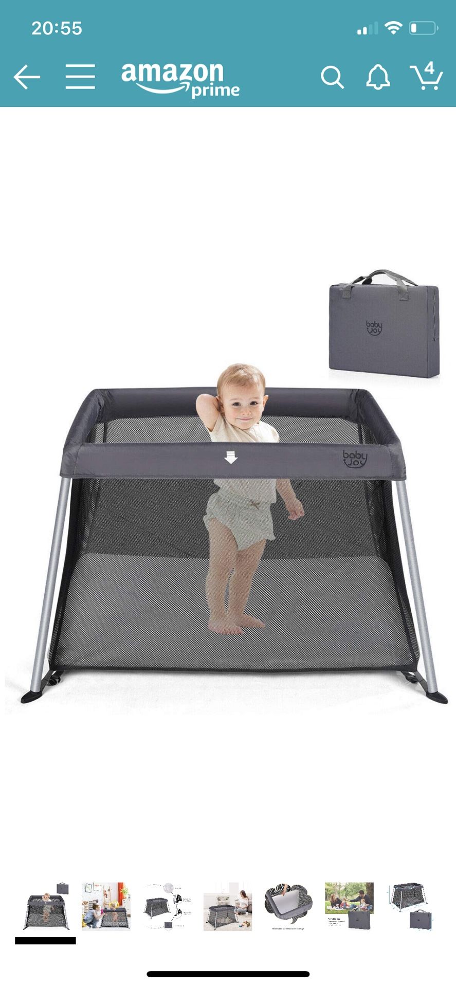 Brand New BABY JOY Playpen; portable travel crib with comfy mattress