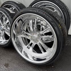 RINES PARA CHEVY C10 5 VIRLOS 5x5 -NEW staggered 22x9 and 22x12 polished wheels
