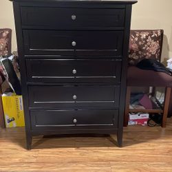 Wooden 5 Drawer Chest 52 1/2” Long  38” Wide 17” Deep 