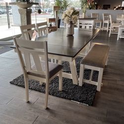 Grey/White 6pc Dining Room Set