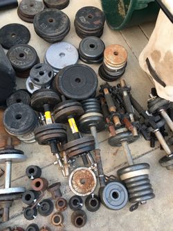 Adjustable custom dumbbells any size $2/lb with handles included