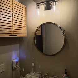 Bathroom Vanity, Cabinet, & Mirror