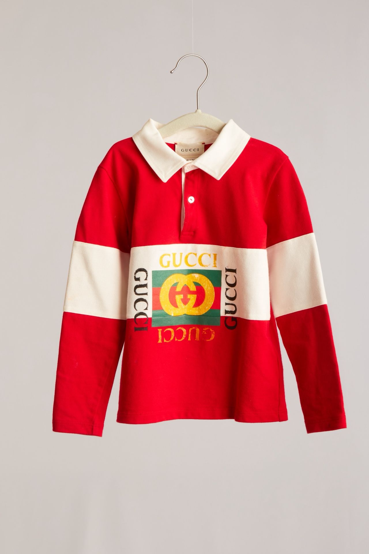 Gucci Kids Red & White Rugby Shirt
