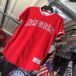 Angels Baseball Jersey Size Youth L14/16 Yrs Old 