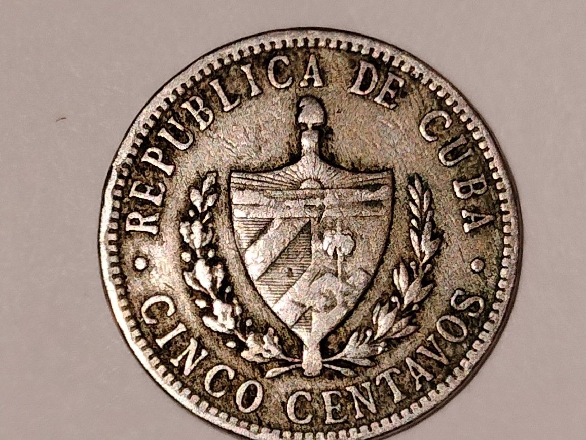 Cuban 1920 5 Cent Piece.