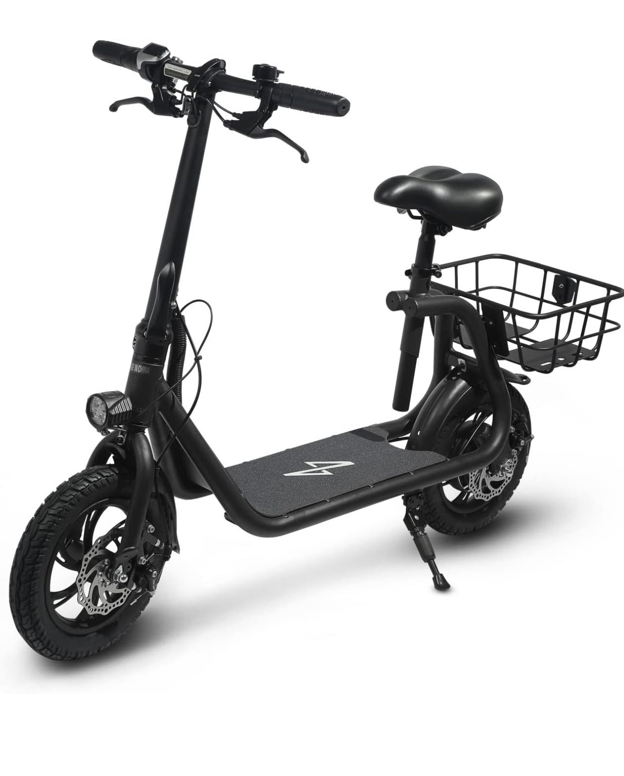 Phantomgogo Commuter R1 - Electric Scooter for Adults - Foldable Scooter with Seat & Carry Basket - 450W Brushless Motor 36V - 15MPH 265lbs Max Load E