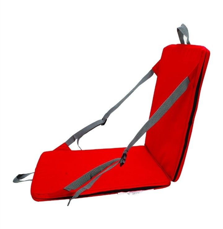 Ozark Trail Deluxe Folding Cushion, Adult Stadium Seat and Ground Seat for Outdoor Use, Red