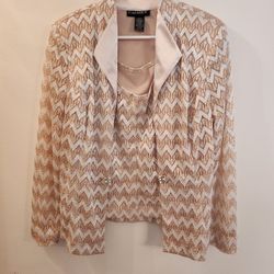 Cachet 2 piece sleeveless shell with jacket. 