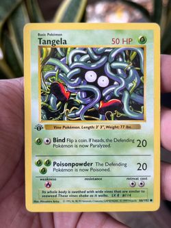 Pokémon TCG Tangela 66/102 Base Set First Edition Shadowless WOTC 1999 Vintage