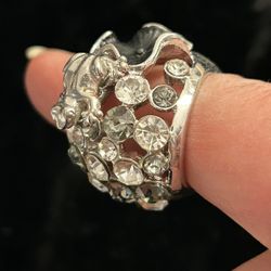 Crystal/silver Unique Ring 