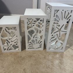 White Seashell Floating Shelves