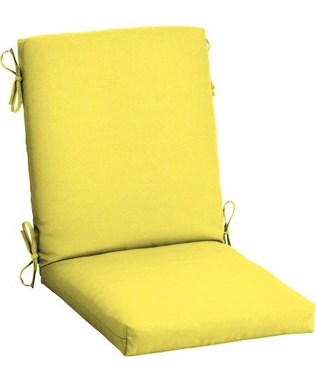 Set Of Outdoor Dining Chair Cushion, Lemon Yellow Leala 44 in L