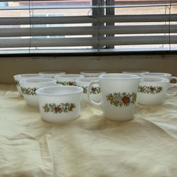 12 Piece Milk Glass Purex Coffee Cup Set