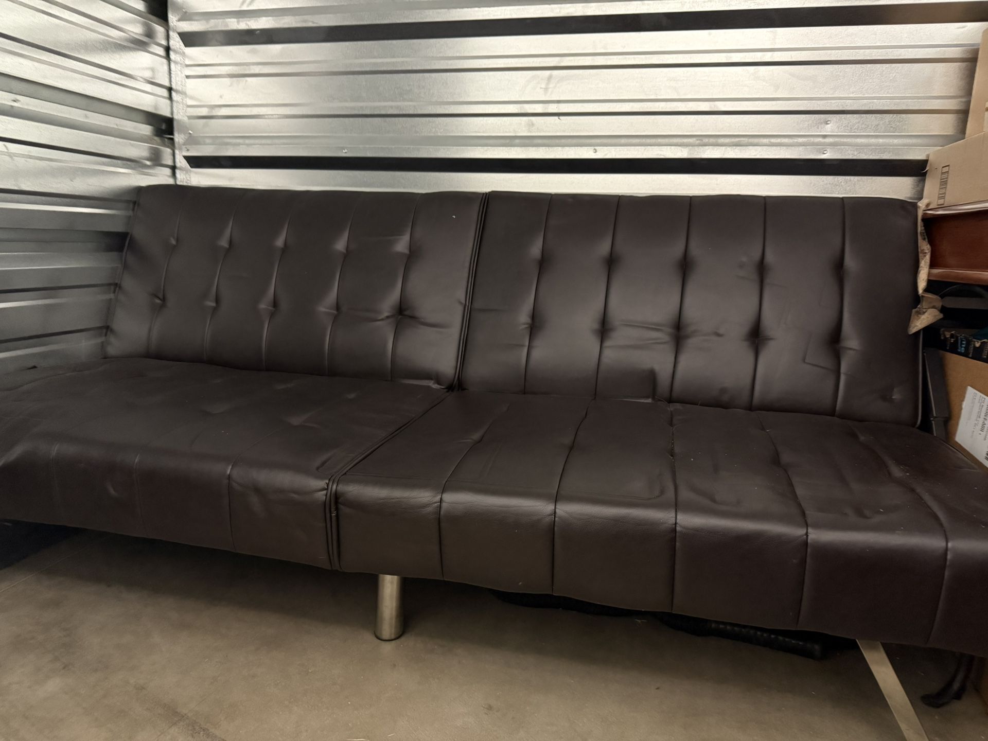 Futon, Brown Faux Leather