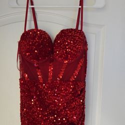 Formal Red Sequins Dress- M