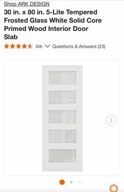 New 5 Lite Frosted Glass Door Slab