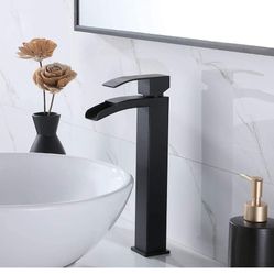 Vessel Sink Faucet Black, Single Handle Single Hole Waterfall Rv Bathroom  Black F21 $40