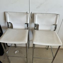 2 High White Bar Stools