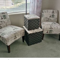 Paris Chairs and Ottoman