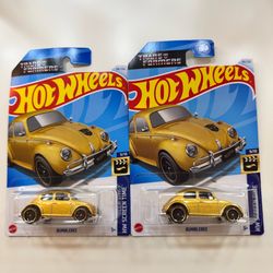 Hot Wheels Transformers Bumblebee Gold Lot of 2