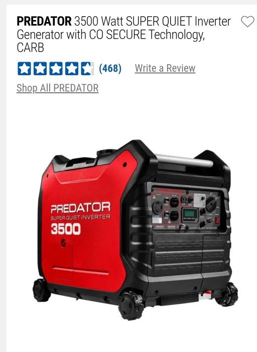 3500 Predator Generator