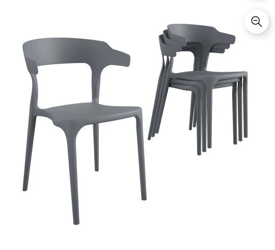 New Inbox Set Of 4 Chairs Plastic Gray 