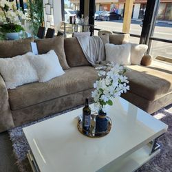 SALE!!! Sectional With Chaise / Made In The US/ Available In Different Colors & Materials 