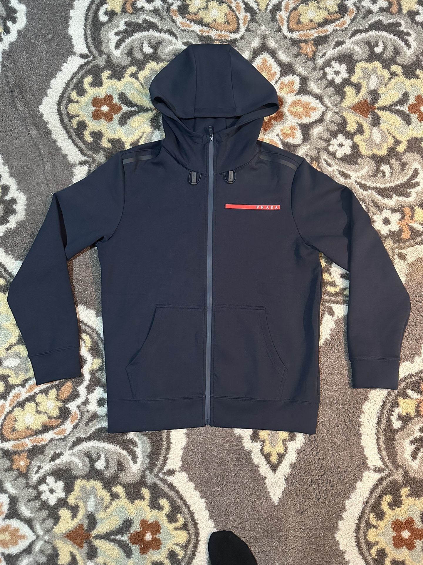 Prada Zip-Up “Double Jersey” Hoodie - Size Large