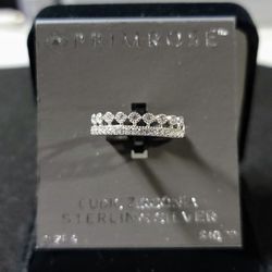 Sterling Silver Cubic Zirconia Primrose Band Size 9 New
