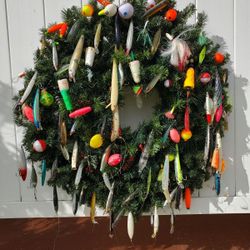 Fishing Christmas Wreath 