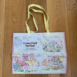 TOKYO DISNEY DUFFY & FRIENDS COME FIND SPRING MEDIUM SHOPPING TOTE BAG