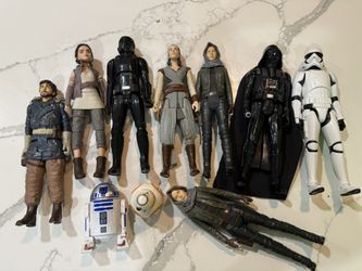 collection of Star Wars action figurines 12” Tall