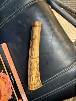 Elk antler with Native American carvings.