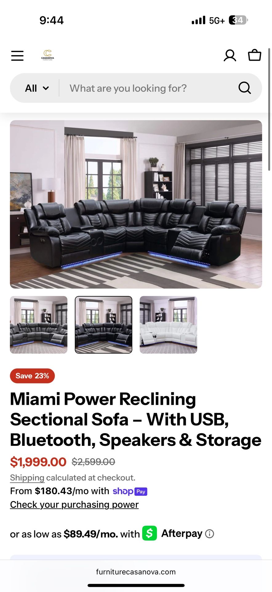 Sofá Power Recliner Brand New 🆕