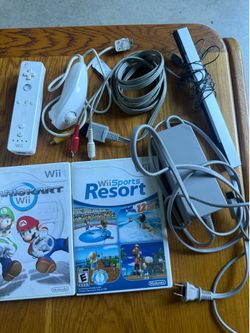 Original Wii Console + Wii sports resort and Mario Kart