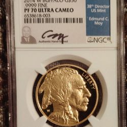 2014 $50 Buffalo Gold Coin -Ed Moy Signature 