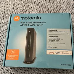 Motorola 16x4 cable modem AC1900 WiFI Router Model: MG7550
