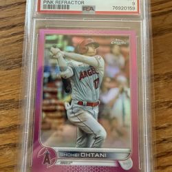 🔥 Shohei Ohtani 2022 Topps Chrome Pink Refractor PSA 9 🔥