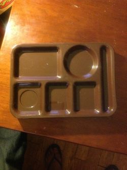4 brown silite cafeteria tray