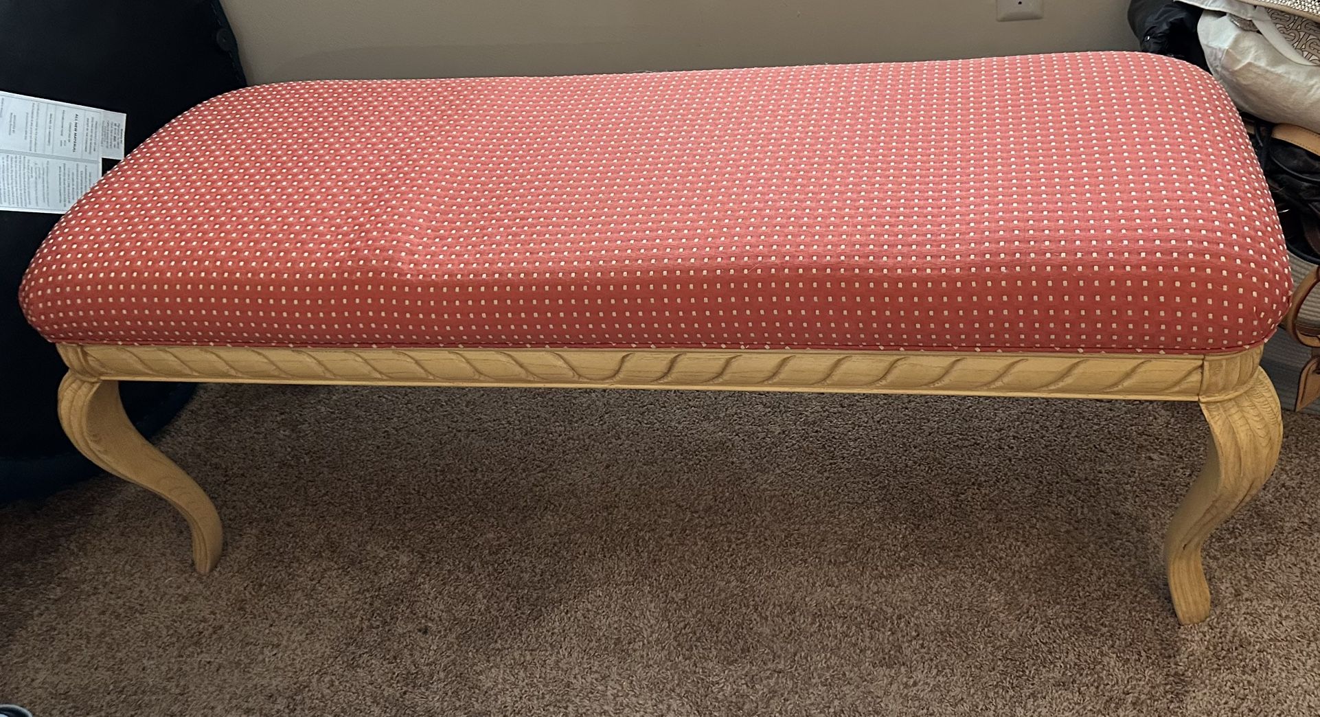 Wooden upholstered bench