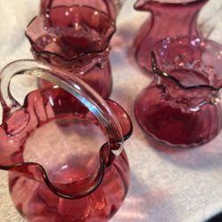 Cranberry Glass Set
